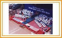 The innovative stage arrangements for the VileParle Gunijan Gunagaurav event.