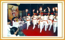 Scene of 'Shivaji-poojan' with flaming torches